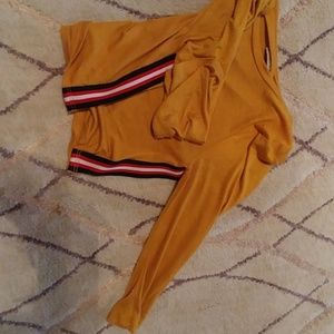 Yellow croped shirt